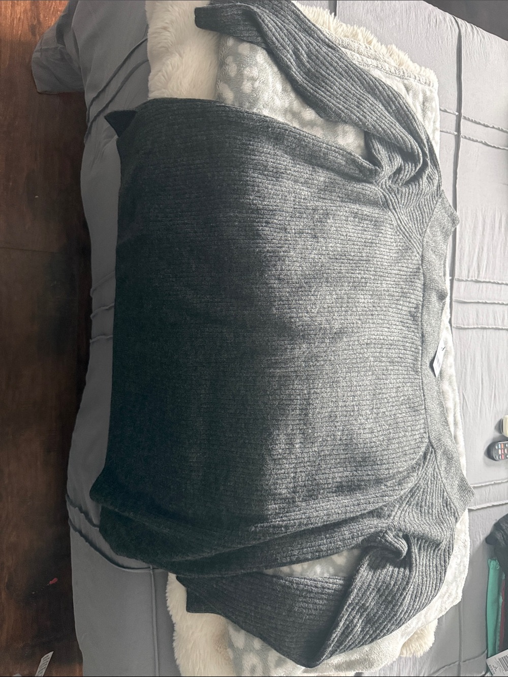 Lane Bryant Dark Gray Ribbed Sweater